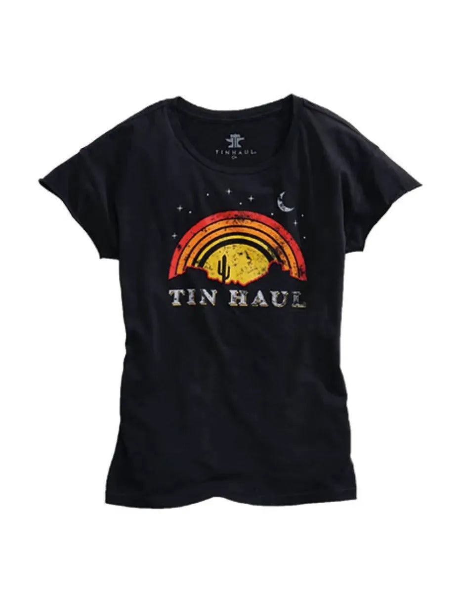 Tin Haul Sunset and Moon (Black) - Women's T-Shirt - Hatcountry