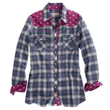 Tin Haul 00167 Star Ombre Plaid (Blue) - Women's Western Shirt
