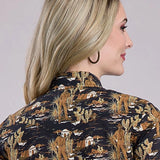 Tin Haul 2565 Cowboy Print (Black) - Women's Western Shirt