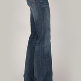 Tin Haul 460 Ella Fit Double Gold Loop Pocket ( Denim Dark Wash ) - Women's Jeans