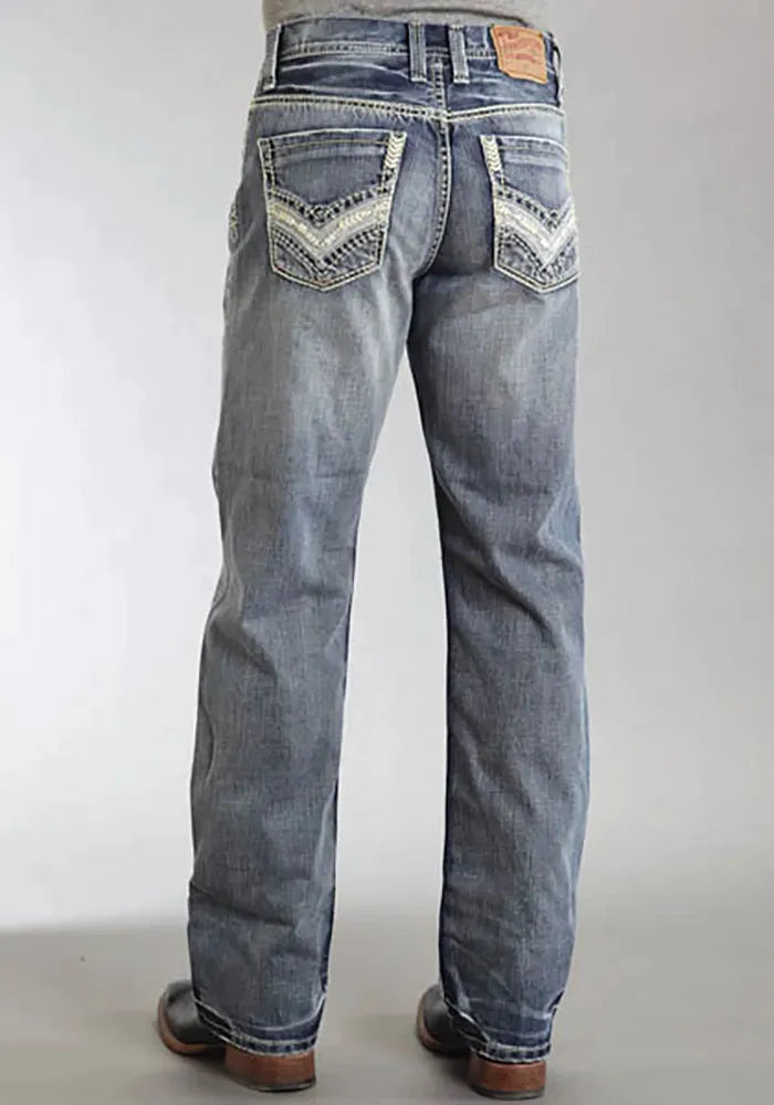 Stetson 1312 Relaxed Fit Jeans with Pieced Back Pocket (Light Wash) - Men's Bootcut Jeans - Hatcountry