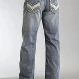 Stetson 1312 Relaxed Fit Jeans with Pieced Back Pocket (Light Wash) - Men's Bootcut Jeans - Hatcountry