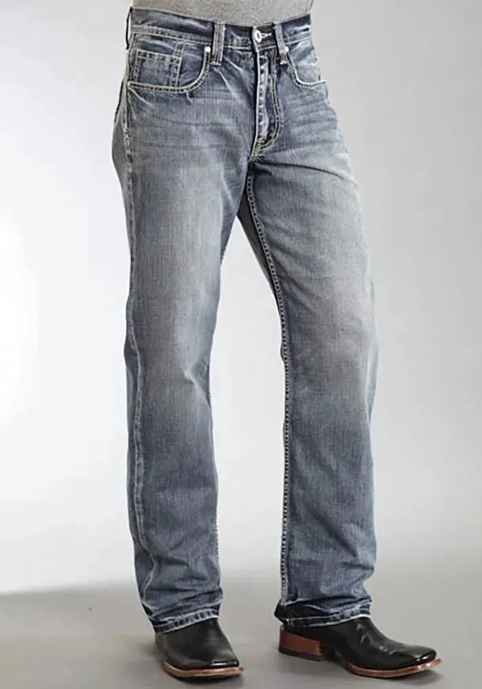 Stetson 1312 Relaxed Fit Jeans with Pieced Back Pocket (Light Wash) - Men's Bootcut Jeans - Hatcountry