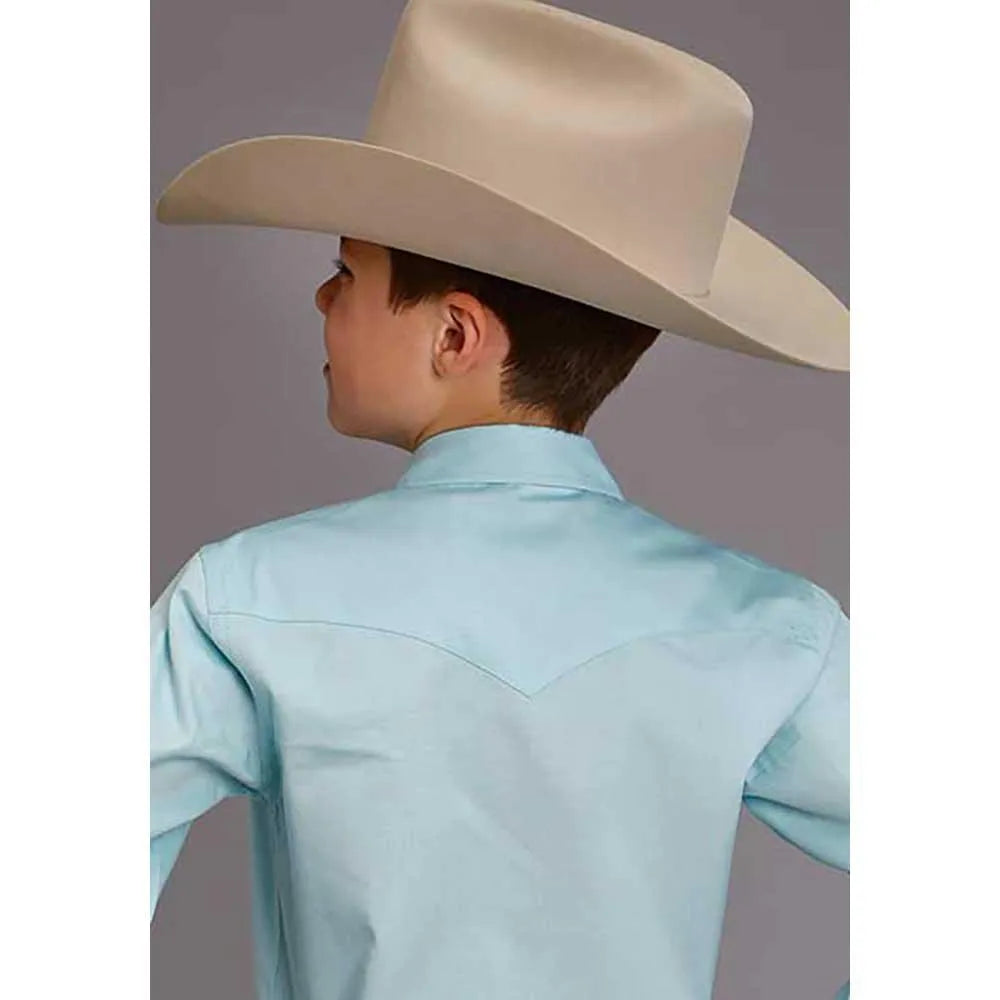 Stetson Pinpoint Oxford (Aqua) - Boy's Western Shirt - Hatcountry