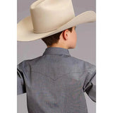 Stetson End on End (Navy) - Boy's Western Shirt - Hatcountry