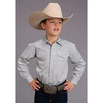 Stetson Two Stripe Check (Navy/Blue/White) - Boy's Western Shirt - Hatcountry