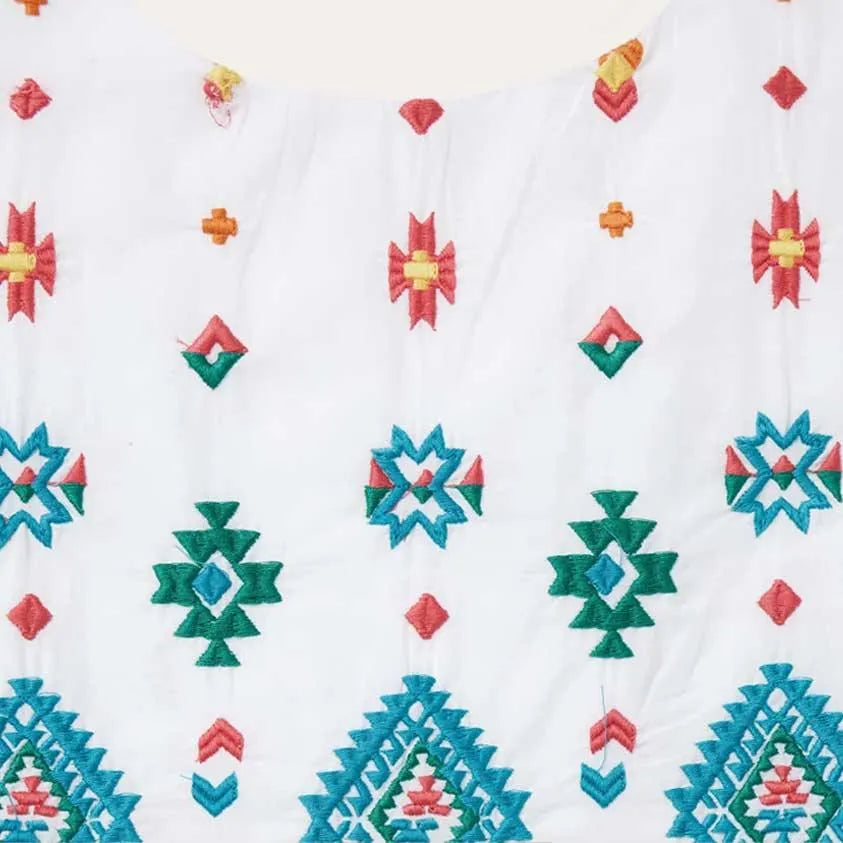 Stetson Bright Schiffli (White) - Women's Sleeveless Cotton Lawn Dress - Hatcountry