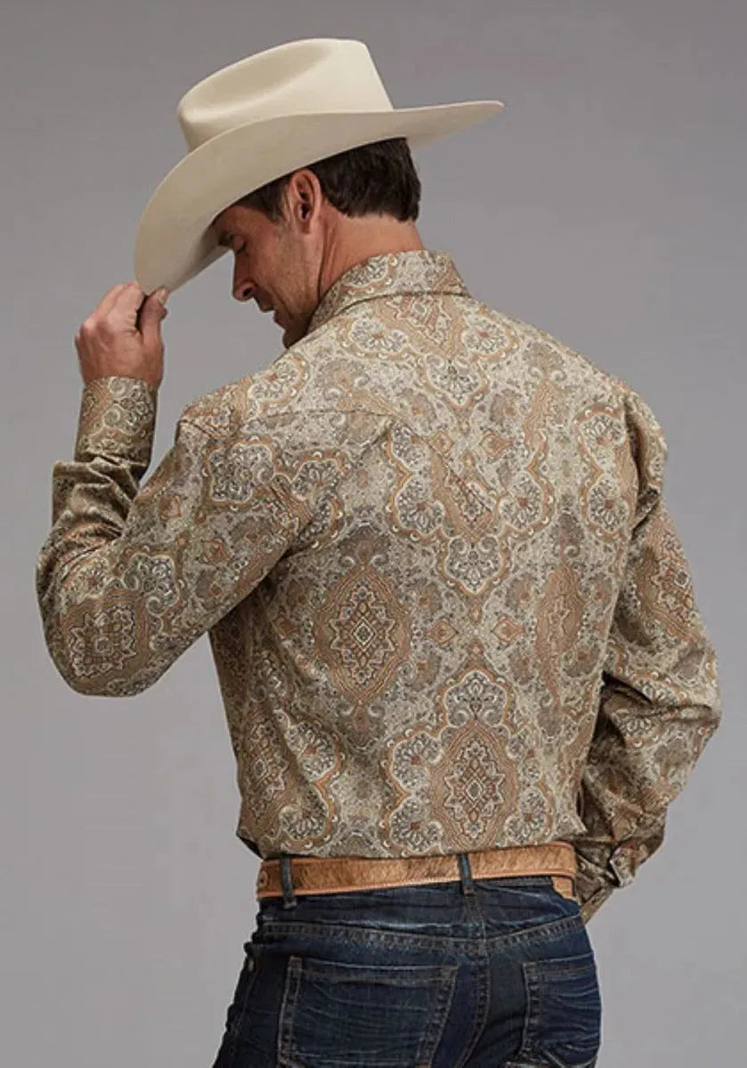 Stetson Desert Paisley (Brown) - Men's Western Shirt - Hatcountry