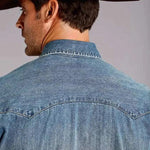 Stetson Denim Drift (Blue) - Men's Western Shirt - Hatcountry