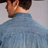 Stetson Denim Drift (Blue) - Men's Western Shirt - Hatcountry