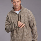 Stetson 2329 Herringbone 1/4 Zip (Brown) - Men's Sweater