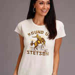 Stetson Round Up (White) - Women's Short Sleeve T-Shirt - Hatcountry