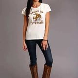 Stetson Round Up (White) - Women's Short Sleeve T-Shirt - Hatcountry