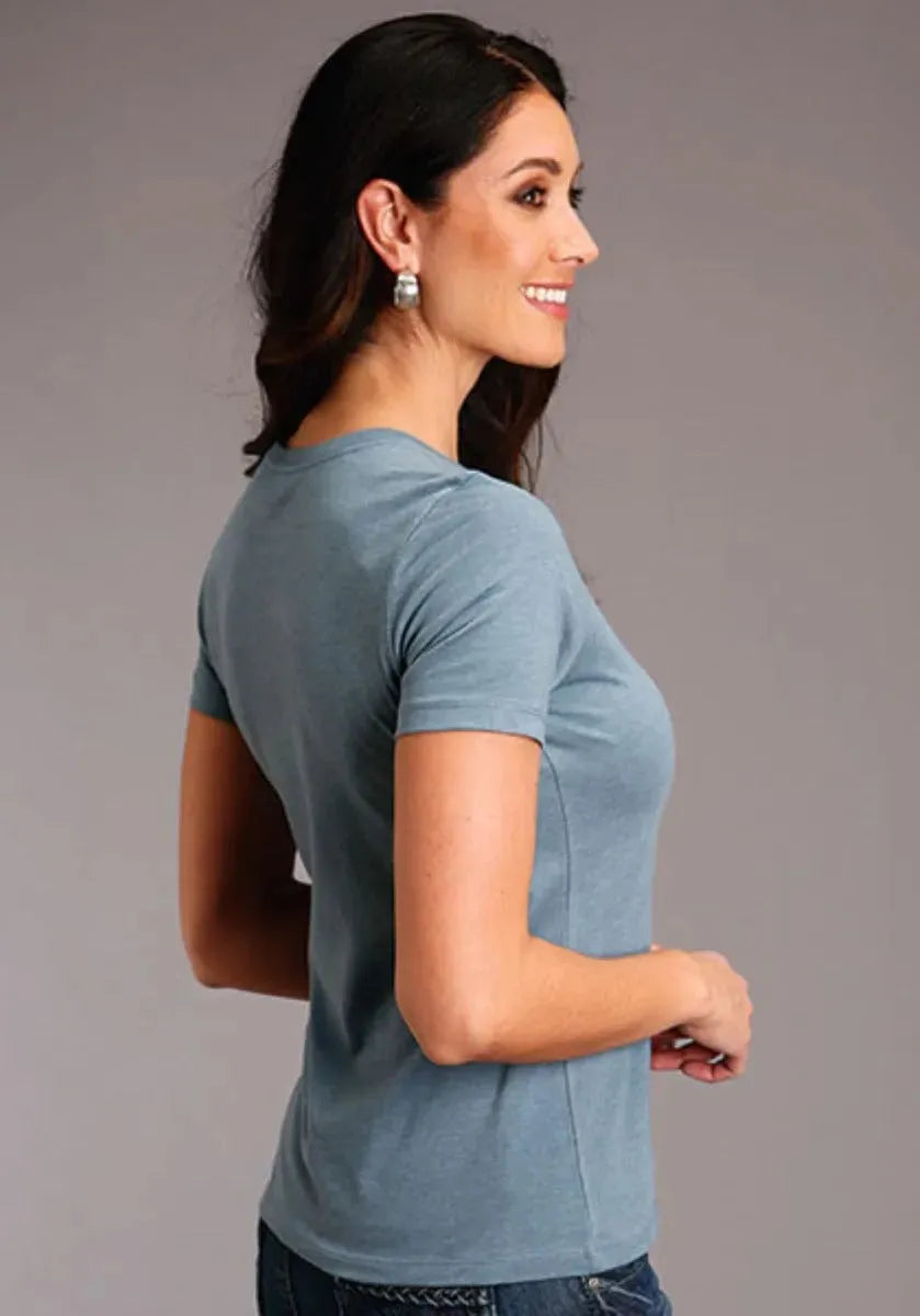 Stetson Vintage Script (Blue) - Women's Short Sleeve T-Shirt - Hatcountry