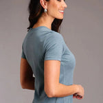 Stetson Vintage Script (Blue) - Women's Short Sleeve T-Shirt - Hatcountry