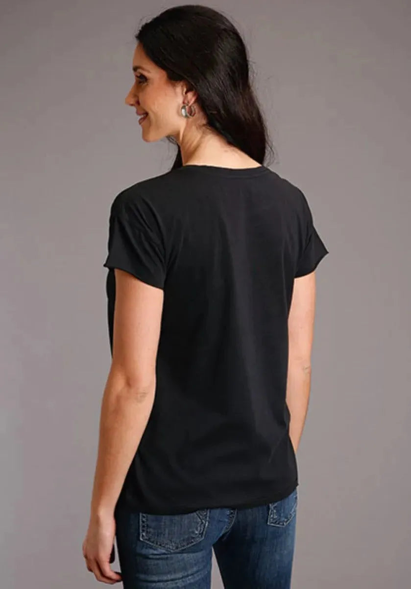 Stetson Serape Longhorn Skull (Grey) - Women's Short Sleeve T-Shirt - Hatcountry