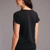 Stetson Serape Longhorn Skull (Grey) - Women's Short Sleeve T-Shirt - Hatcountry