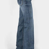Stetson 214 Trouser Fit Deco Back Packet ( Denim Medium Wash )- Women's Jeans