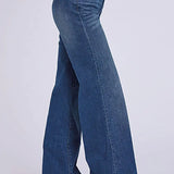 Stetson 751 Wide Leg Welted Back Packets ( Denim Medium Wash) - Women's Jeans