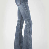 Stetson 921 High Waist Flare Fit Whiskered (Medium Wash) - Women's Jeans