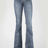Stetson 921 High Waist Flare Fit Whiskered (Medium Wash) - Women's Jeans