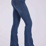 Stetson 921 High Waist Flare Fit Pieced Pocket (Dark Wash) - Women's Jeans