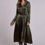 Stetson 2685 Poly Satin (Olive) - Women's Western Dress