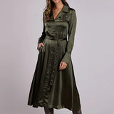 Stetson 2685 Poly Satin (Olive) - Women's Western Dress