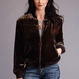 Stetson Quilted Velvet (Brown) - Women's Bomber Jacket