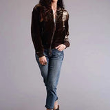 Stetson Quilted Velvet (Brown) - Women's Bomber Jacket