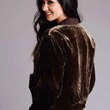 Stetson Quilted Velvet (Brown) - Women's Bomber Jacket