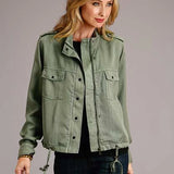 Stetson Twill Zip (Olive) - Women's Bomber Jacket