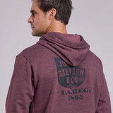 Stetson Back Shield Logo (Maroon) - Men's Hoodie Sweatshirt