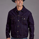Stetson Raw with Gold Top Stitch (Blue) - Men's Denim Jacket