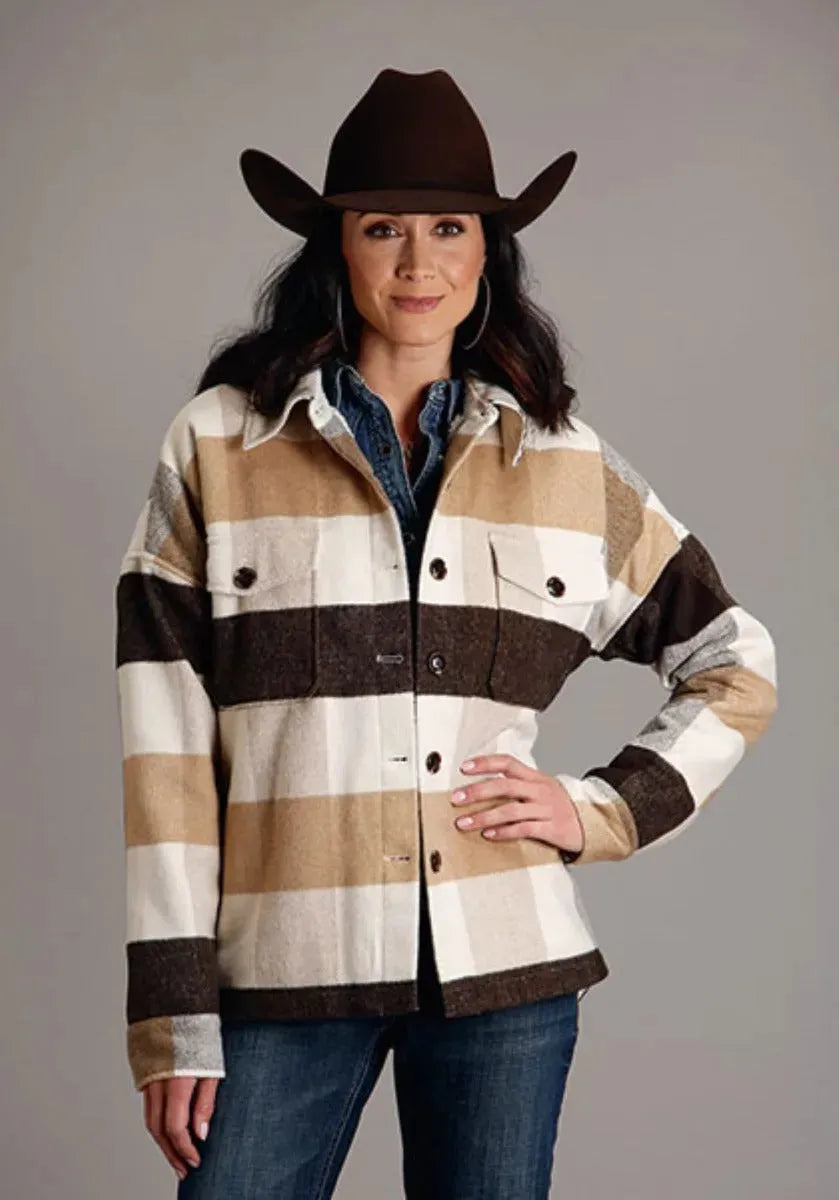 Stetson Earthtone Plaid - Women's Oversized Jacket - Hatcountry