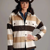 Stetson Earthtone Plaid - Women's Oversized Jacket - Hatcountry