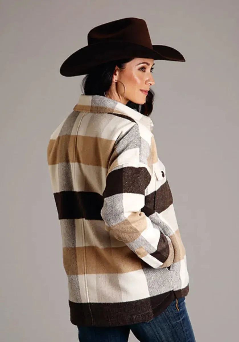 Stetson Earthtone Plaid - Women's Oversized Jacket - Hatcountry