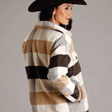 Stetson Earthtone Plaid - Women's Oversized Jacket - Hatcountry