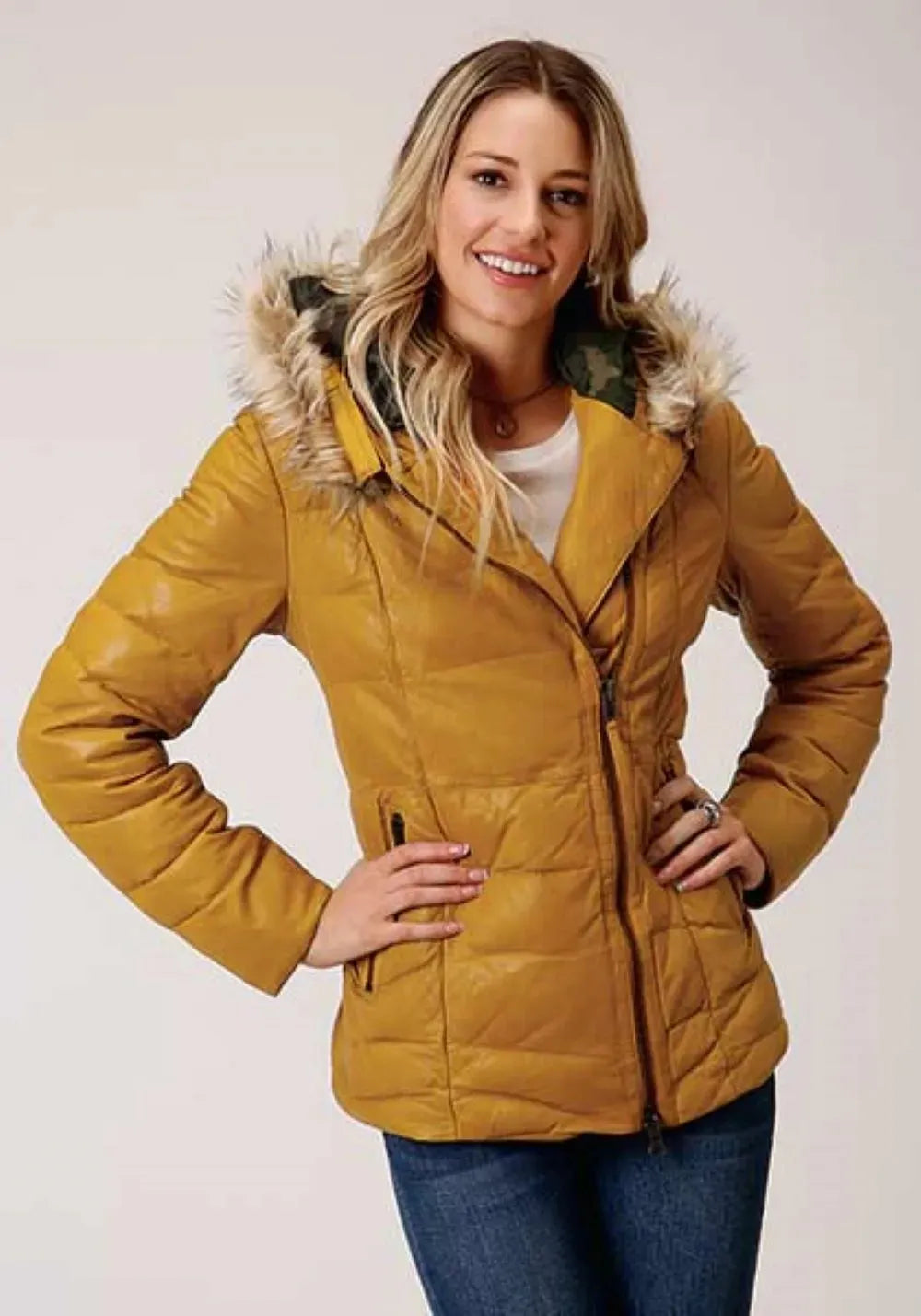 Stetson Quilted Puffy (Yellow) - Women's Leather Jacket - Hatcountry