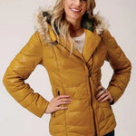 Stetson Quilted Puffy (Yellow) - Women's Leather Jacket - Hatcountry