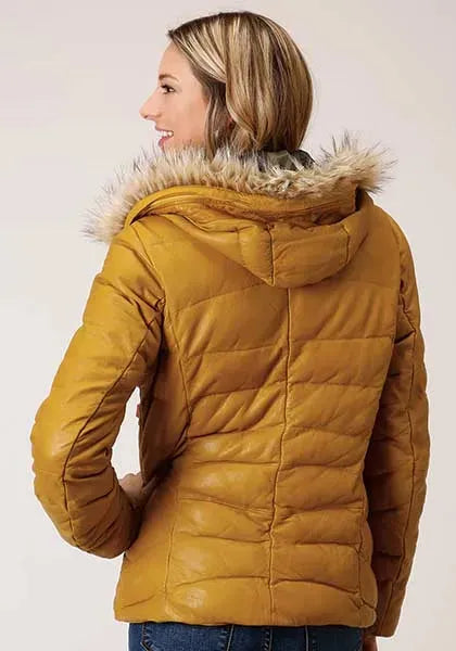 Stetson Quilted Puffy (Yellow) - Women's Leather Jacket - Hatcountry