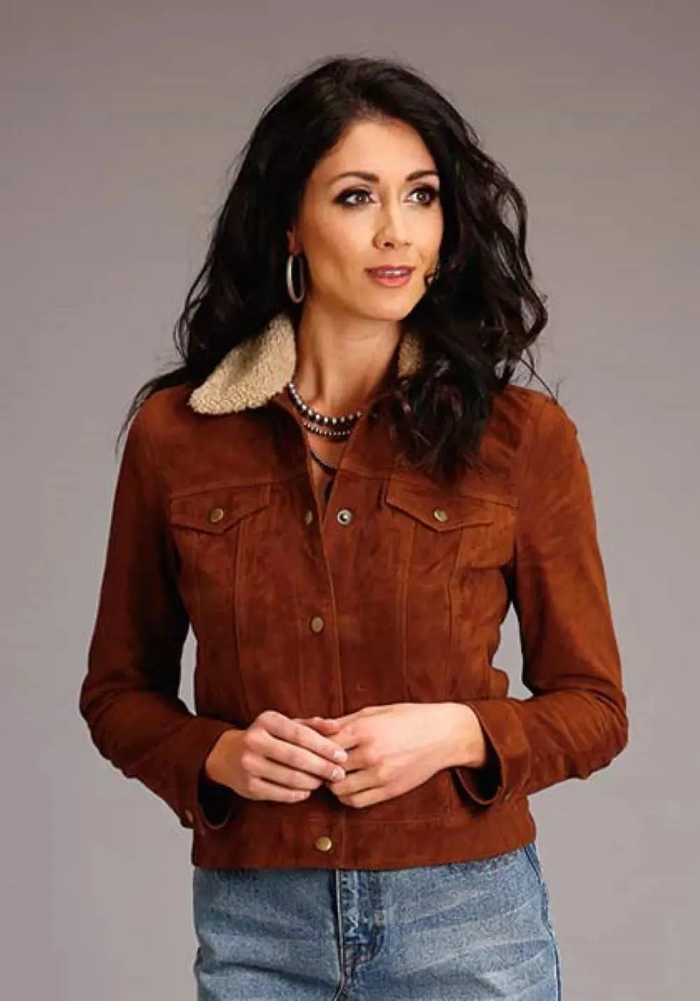 Stetson Ginger Suede (Brown) - Women's Suede Bomber Jacket - Hatcountry