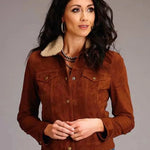 Stetson Ginger Suede (Brown) - Women's Suede Bomber Jacket - Hatcountry