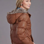Stetson Quilted Smooth Puffy (Brown) - Women's Quilted Leather Jacket - Hatcountry