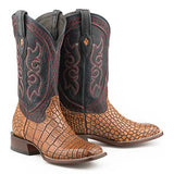 Stetson Roundup (Blue/Taupe) - Men's Alligator Cowboy Boot