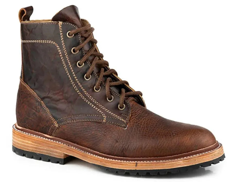 Stetson Waxy Bison (Brown) - Men's Bison Leather Work Boot - Hatcountry