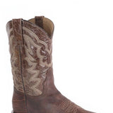 Stetson Logan (Brown) - Men's Bison Leather Cowboy Boot