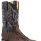 Stetson Midnight Rider (Black) - Men's Bison Leather Cowboy Boot - Hatcountry
