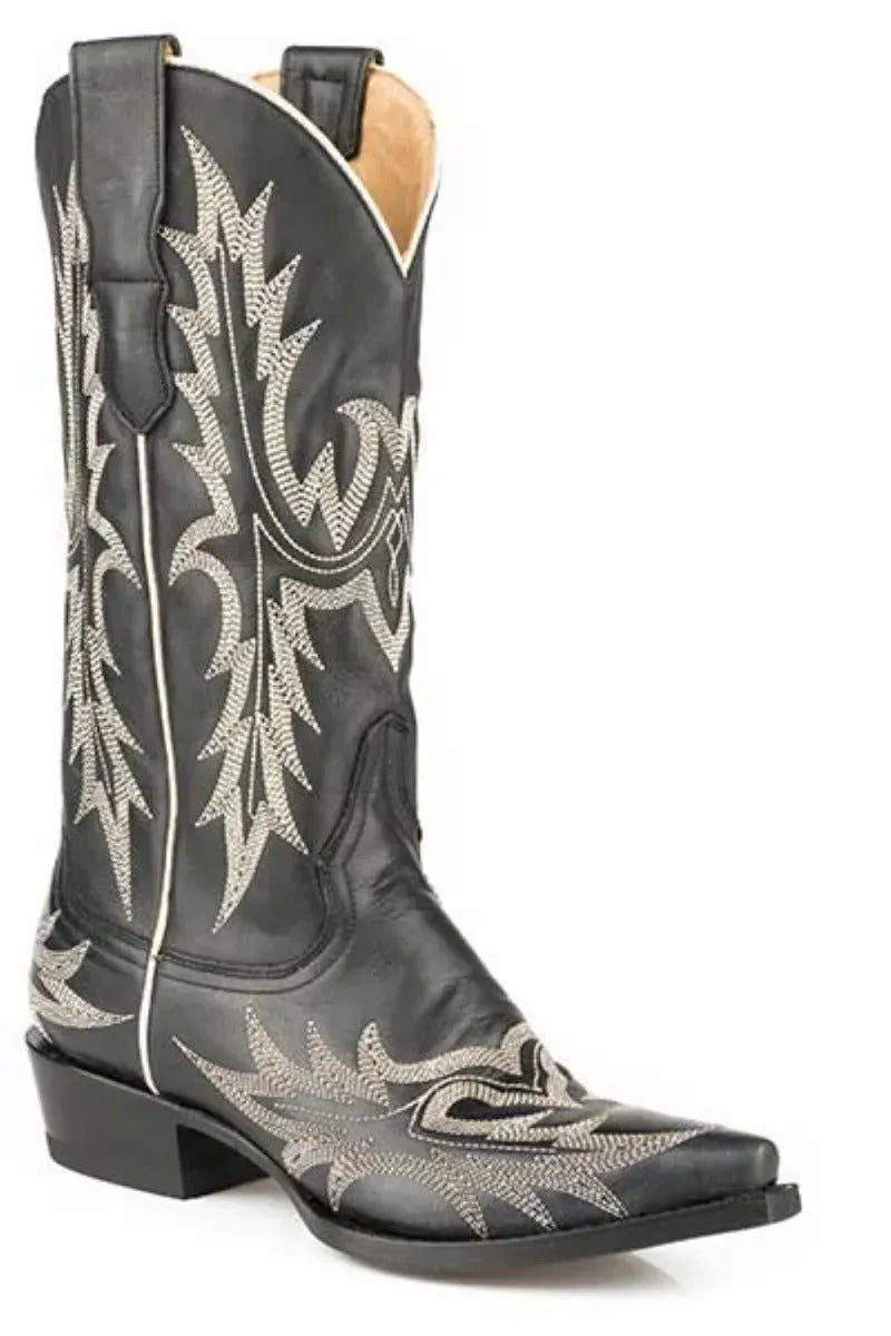 Stetson Tina (Black) - Women's Leather Cowgirl Boot - Hatcountry