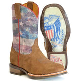 Tin Haul Little Patriot / Americana Sole (Red, White, & Blue) - Little Kids/Big Kids Leather Cowboy Boots - Hatcountry